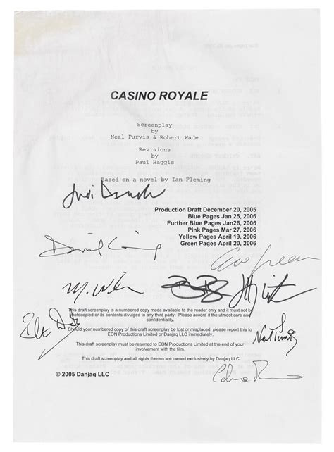 Casino Royale (2006) Screenplay .